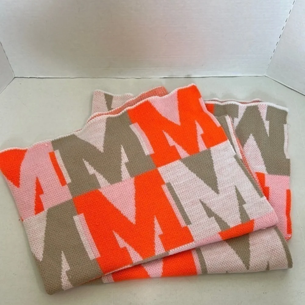 BAUBLEBAR On Repeat Custom Blanket throw LETTER M light pink/orange